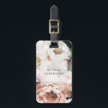 Moody acrylic floral peony elegant personalised luggage tag<br><div class="desc">Moody acrylic floral peony and rose elegant personalised chic classy design.</div>