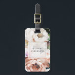 Moody acrylic floral peony elegant personalised luggage tag<br><div class="desc">Moody acrylic floral peony and rose elegant personalised chic classy design.</div>