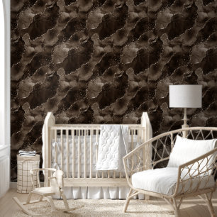 Moody Agate Bronze Coffee Brown Golden Taupe Wallpaper