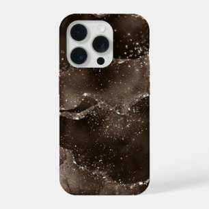Moody Agate   Coffee Brown Golden Bronze Taupe iPhone 15 Pro Case