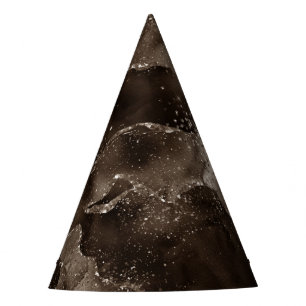 Moody Agate Coffee Brown Golden Bronze Taupe Party Hat