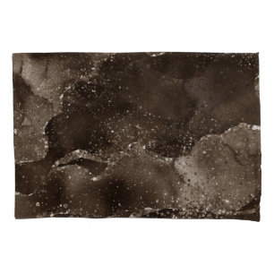 Moody Agate Coffee Brown Golden Bronze Taupe Pillowcase
