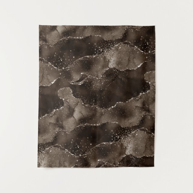 Moody Agate | Coffee Brown Golden Bronze Taupe Tapestry (Front)