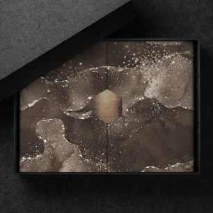 Moody Agate   Coffee Brown Golden Bronze Taupe Tissue Paper