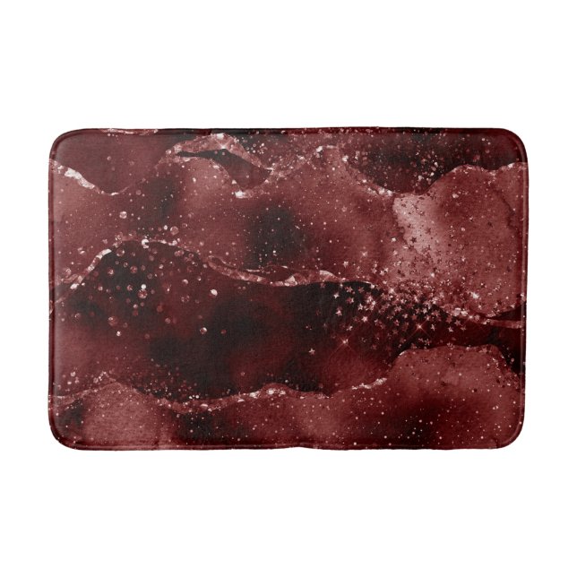 Moody Agate | Henna Blood Red Garnet Jewel Tone Bath Mat (Front)
