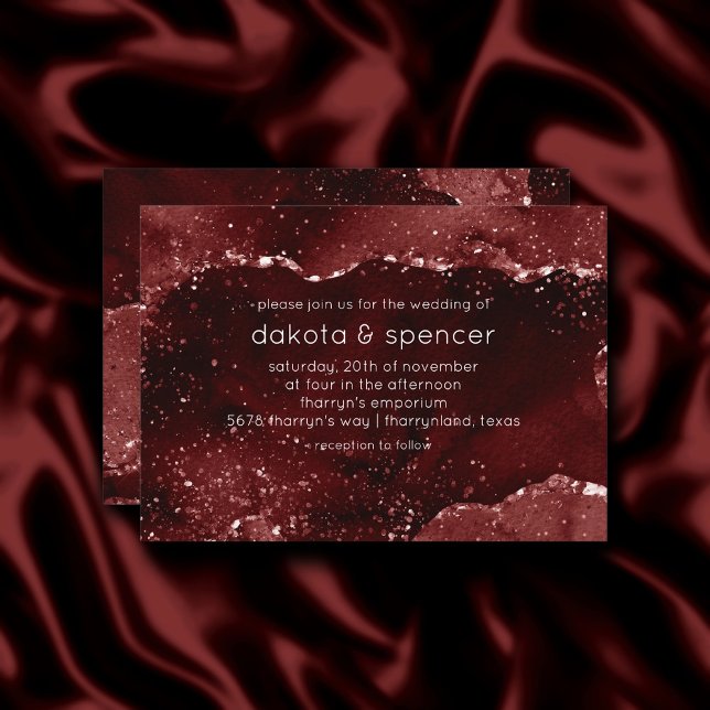 Moody Agate | Henna Blood Red Garnet Jewel Tone Invitation (Creator Uploaded)