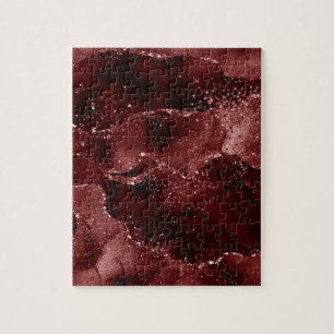 Moody Agate   Henna Blood Red Garnet Jewel Tone Jigsaw Puzzle