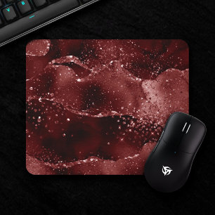 Moody Agate Henna Blood Red Garnet Jewel Tone Mouse Mat