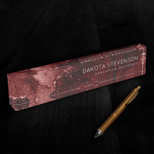 Moody Agate | Henna Blood Red Garnet Jewel Tone Nameplate (Creator Uploaded)