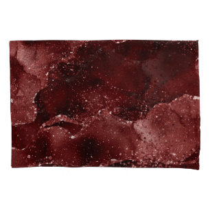 Moody Agate Henna Blood Red Garnet Jewel Tone Pillowcase