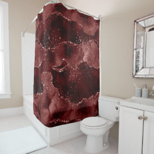Moody Agate   Henna Blood Red Garnet Jewel Tone Shower Curtain