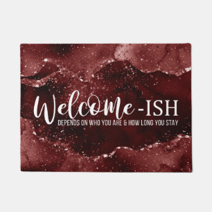 Moody Agate   Henna Blood Red Jewel Tone Welcome Doormat