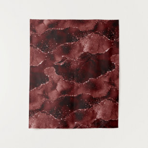 Moody Agate Henna Blood Red Photo Booth Backdrop Tapestry