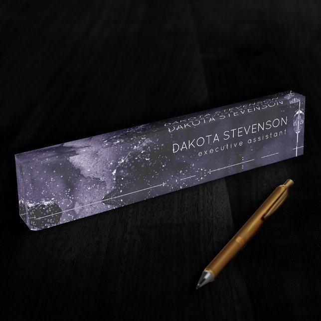 Moody Agate | Midnight Indigo Deep Purple Glam Nameplate (Creator Uploaded)