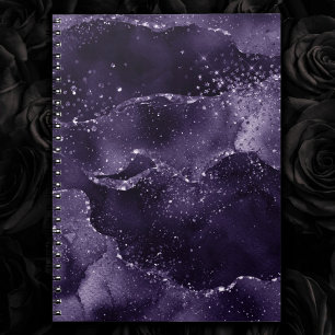 Moody Agate   Midnight Indigo Deep Purple Glam Notebook