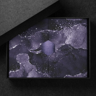 Moody Agate   Midnight Indigo Deep Purple Glam Tissue Paper