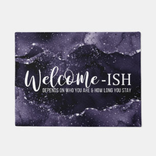 Moody Agate Midnight Indigo Purple Welcome-Ish Doormat