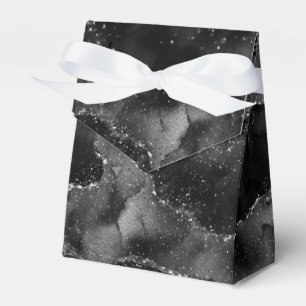 Moody Agate   Onyx Black Silver Vampy Goth Glitter Favour Box