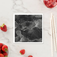 Moody Agate | Onyx Black Silver Vampy Goth Glitter