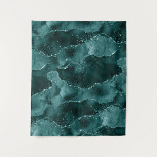 Moody Agate   Teal Green Malachite Photo Booth Tapestry