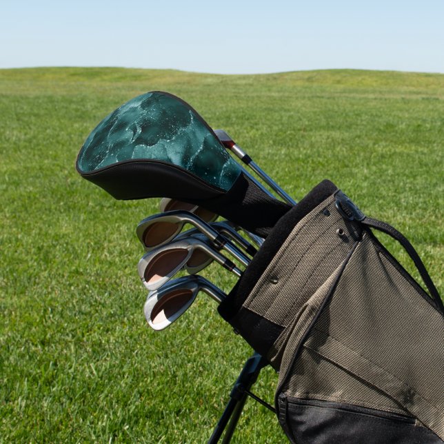 Moody Agate | Teal Green Malachite Rich Jewel Tone Golf Head Cover (In Situ)