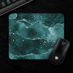 Moody Agate   Teal Green Malachite Rich Jewel Tone Mouse Mat