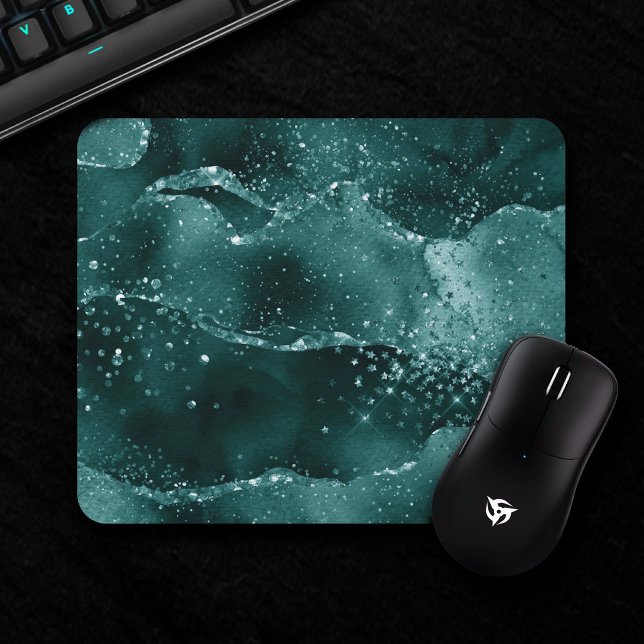 Moody Agate | Teal Green Malachite Rich Jewel Tone Mouse Mat (Creator Uploaded)
