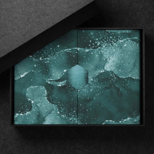 Moody Agate   Teal Green Malachite Rich Jewel Tone Tissue Paper