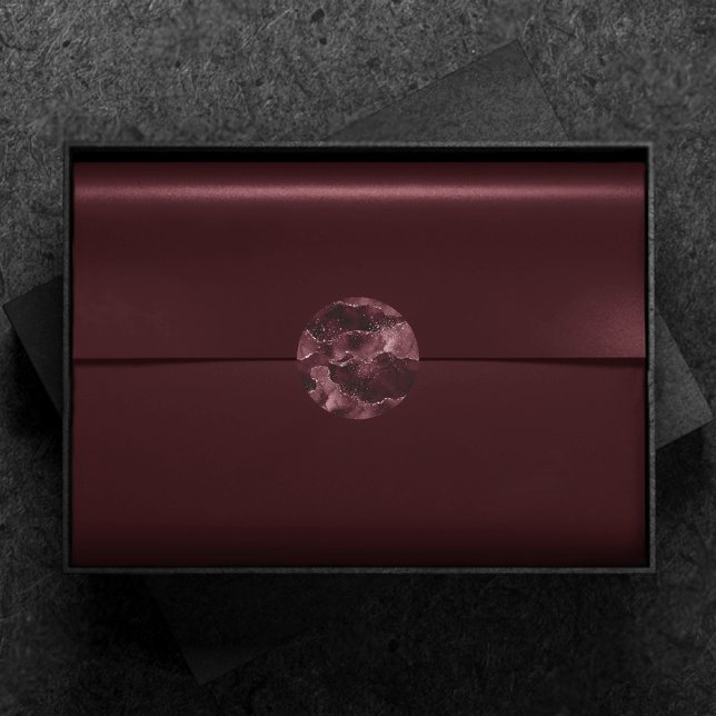 Moody Agate | Wine Bordeaux Sangria Merlot Maroon Classic Round Sticker (Creator Uploaded)