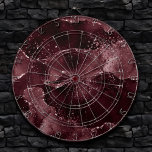 Moody Agate | Wine Bordeaux Sangria Merlot Maroon Dartboard<br><div class="desc">90s grunge inspired dark, sophisticated watercolor marbled agate stone in a deep moody jewel tone with faux metallic foil and glitter veins in a rich, dramatic featuring abstract fluid swirls and glitter veins. From the "Till Death Do Us Part" collection, this gorgeous feminine hand-painted gradient adds the perfect pop of...</div>