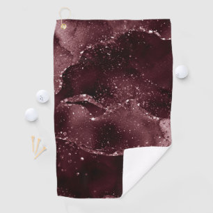 Moody Agate   Wine Bordeaux Sangria Merlot Maroon Golf Towel