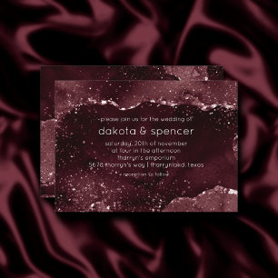 Moody Agate Wine Bordeaux Sangria Merlot Maroon Invitation