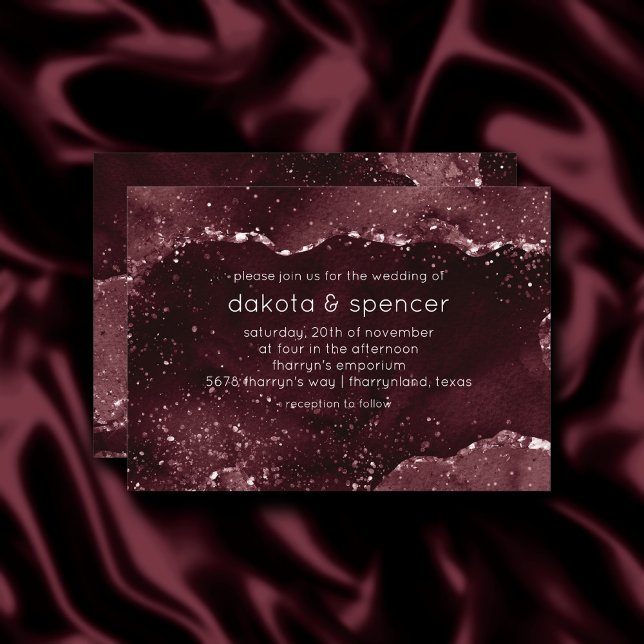 Moody Agate | Wine Bordeaux Sangria Merlot Maroon Invitation (Creator Uploaded)