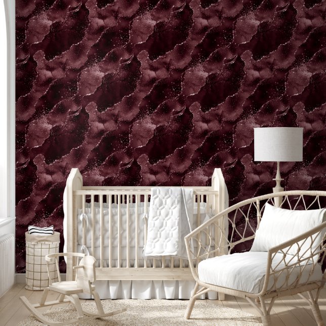 Moody Agate | Wine Bordeaux Sangria Merlot Maroon Wallpaper (Kids)