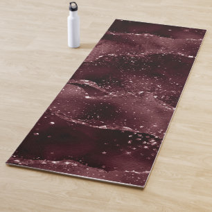 Moody Agate Wine Bordeaux Sangria Merlot Maroon Yoga Mat