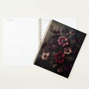 Moody Anemone Blooms Vintage Botanical Floral Art Planner