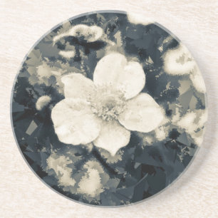Moody Anemone Flower Botanical Art Coaster