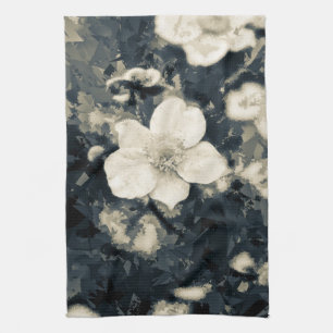 Moody Anemone Flower Botanical Art Tea Towel