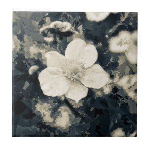 Moody Anemone Flower Botanical Art Tile