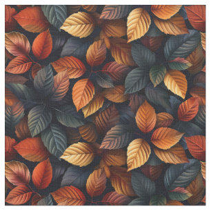 Moody Autumn Fall Foliage Leaves Pattern Fabric