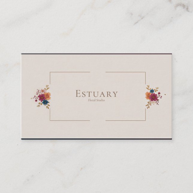 Moody Autumnal Floral Rose Jewel Tone Square Business Card (Front)