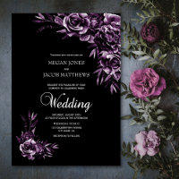 Moody Black and Purple Floral Wedding