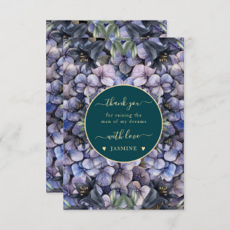 Moody Black Floral Classic Husband Mother Wedding Thank You Card