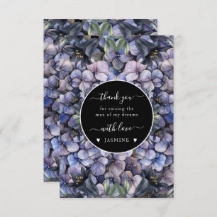 Moody Black Floral Classic Husband Mother Wedding Thank You Card