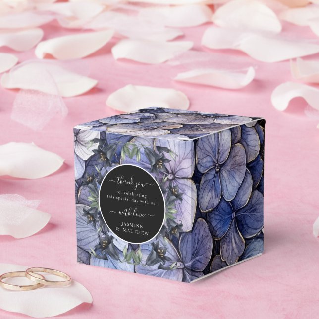 Moody Black Floral Classic Thank You Chic Wedding Favour Box (Wedding)