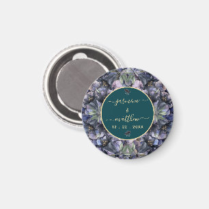 Moody Black Floral Classic Thank You Chic Wedding Magnet
