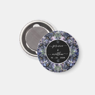 Moody Black Floral Classic Thank You Chic Wedding Magnet