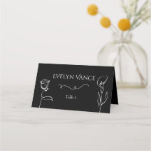 Moody Black Hand Drawn Floral Elegance Wedding