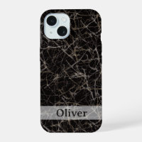 Moody Black Marble Stone Texture & Custom Name