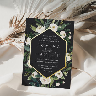 Moody Black & White Floral Wedding